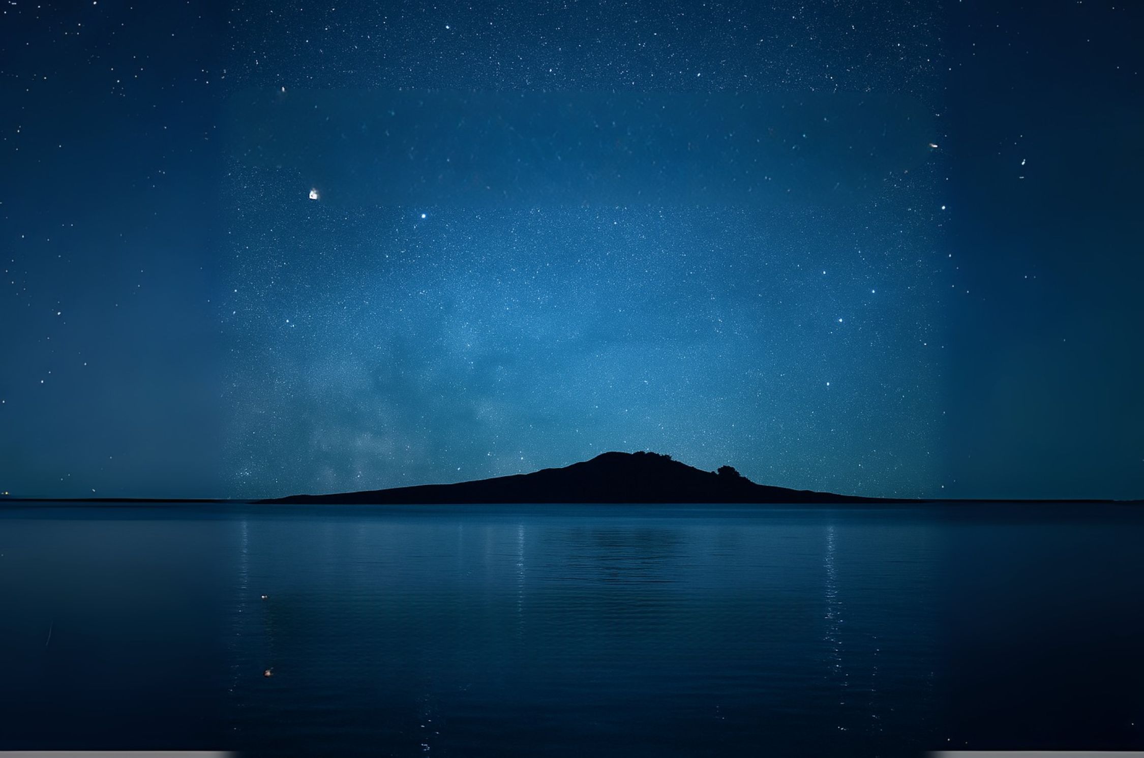 Starry island at night