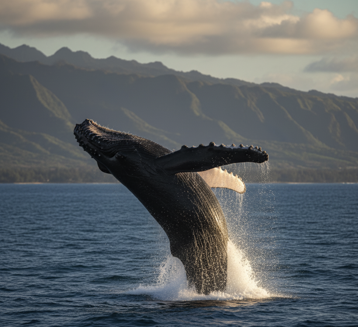 Whale breaching